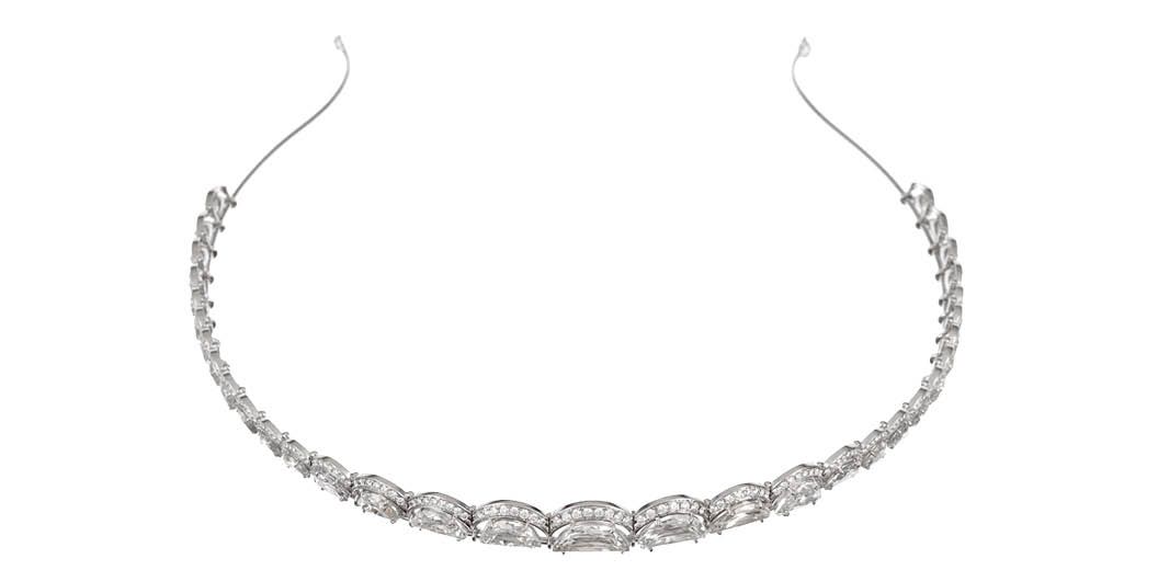 Chopard tiara in white gold set with fancy-cut diamonds