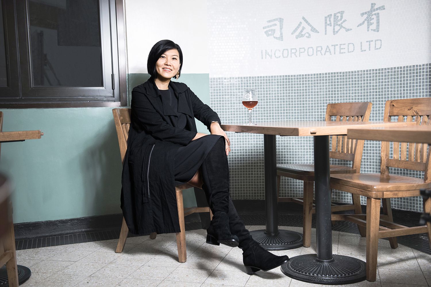 Betty wears the Reserve boots by Stuart Weitzman (Photos: Moses Ng/Hong Kong Tatler)