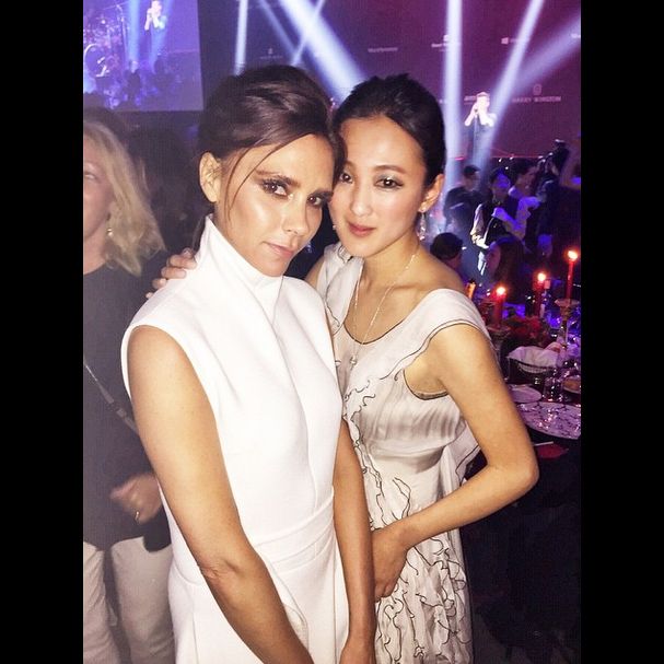 Victoria Beckham and Antonia Li at amfAR (Photo by: @antoniamli)
