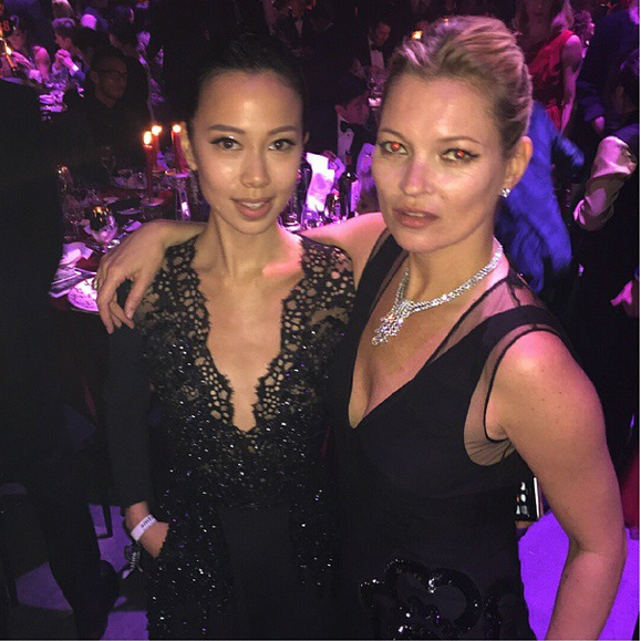 Clauding Ying with Kate Moss at amfAR (Photo by: @claudinelaurenying)