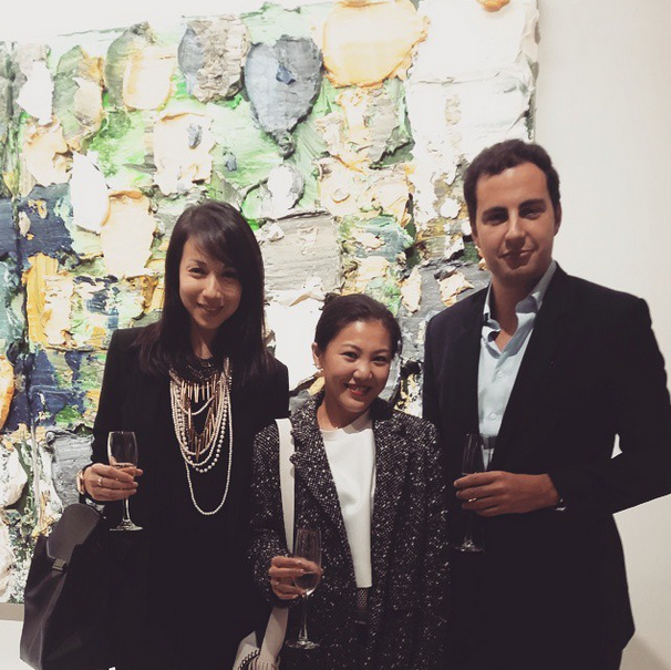 Talenia Phua Gajardo, Alex Errera and Charlotte Chen at Pearl Lam Galleries booth at Art Basel (Photo by: @aerrera)