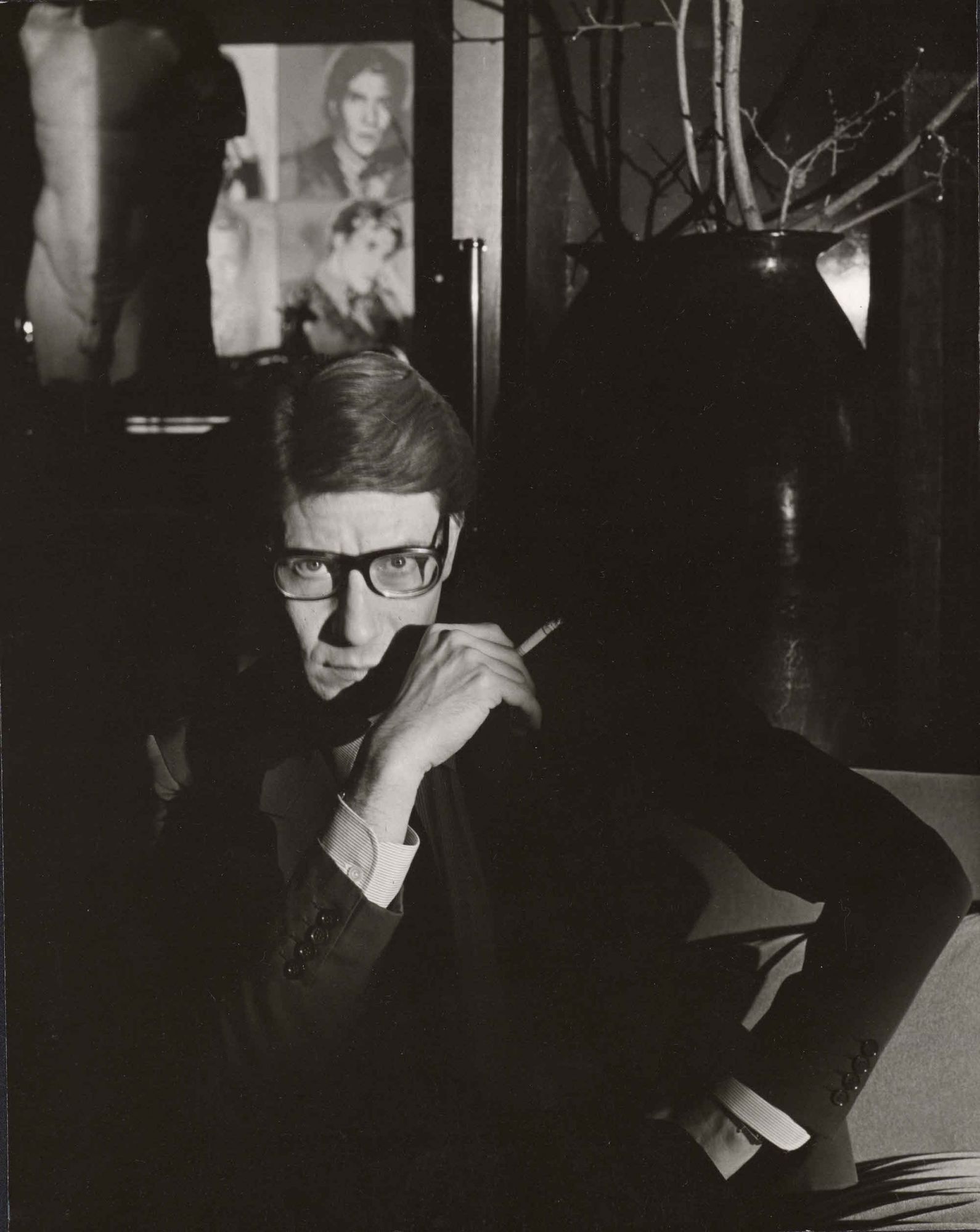 Yves Saint Laurent wearing his Tank watch (Photo credit: Horst)