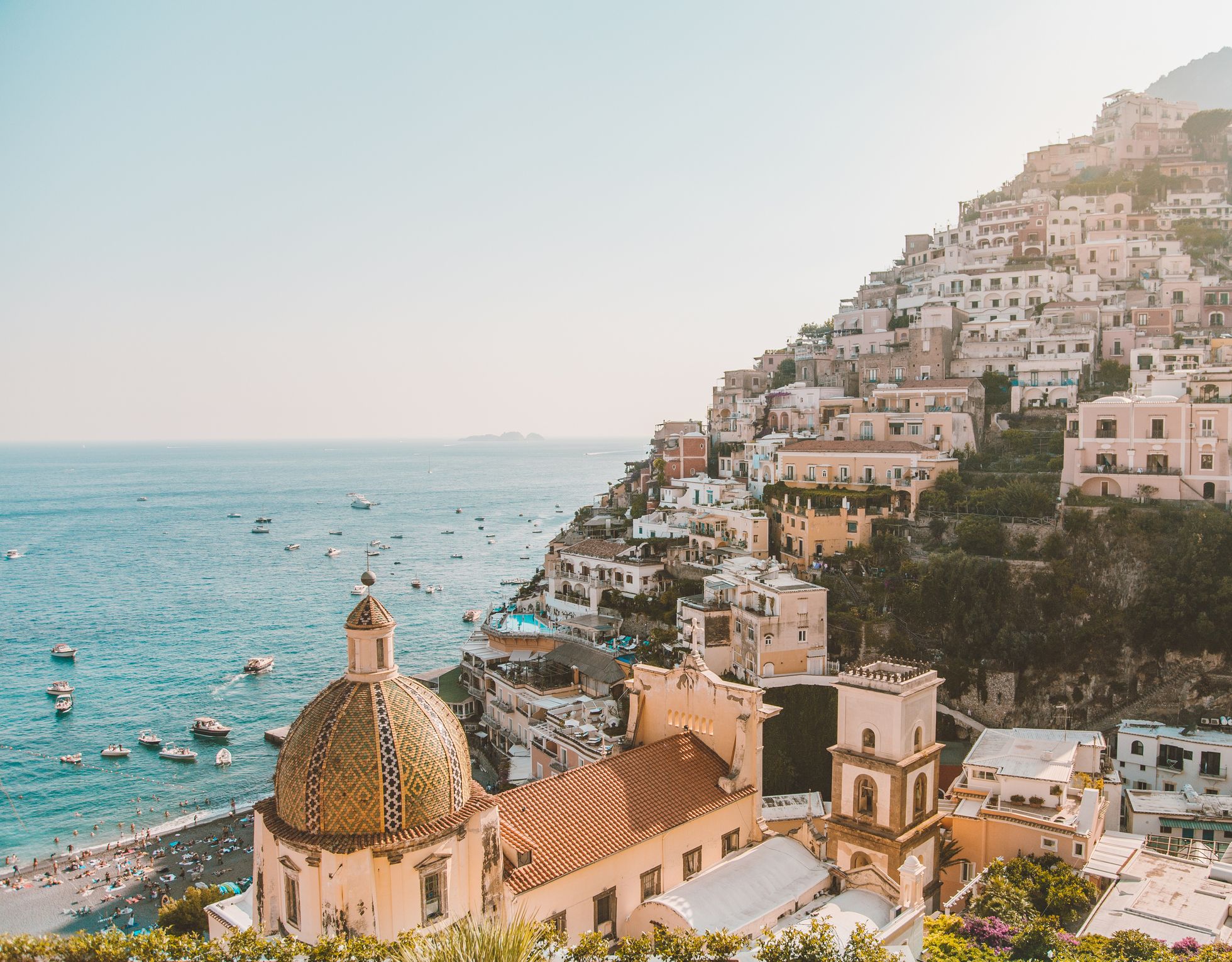 View of Church of Santa Maria Assunta in Positano, Italy.