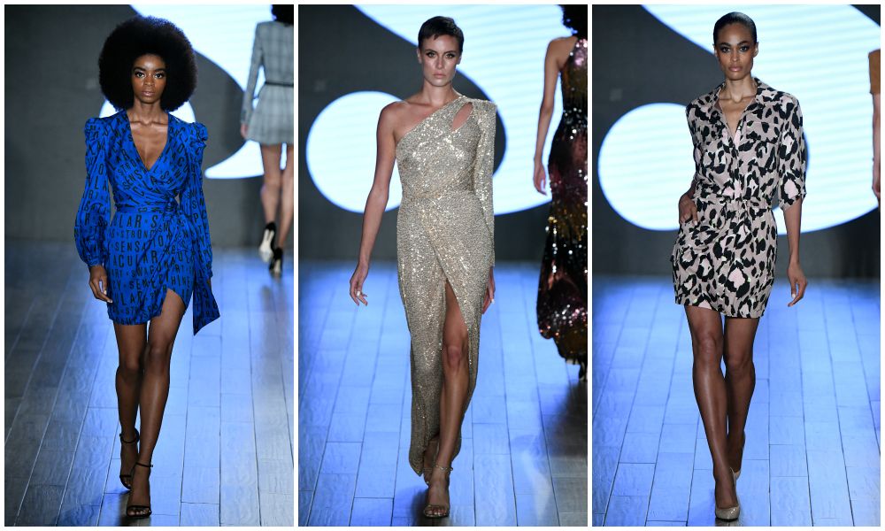 Three looks from Serena Williams' debut fashion show at New York Fashion Week (photo: Getty Images)