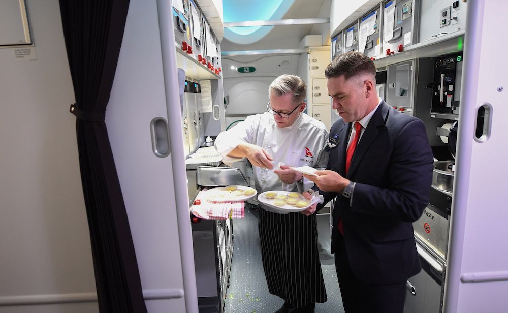 The galley area of QF7879 for food preparation in Sydney, Australia (photo: Getty Images)