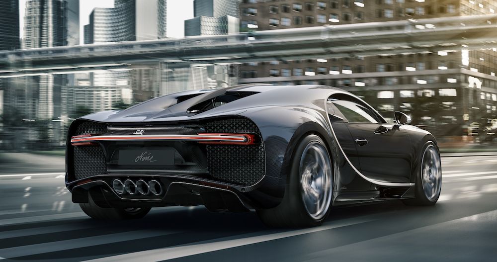Bugatti Chiron Noire—a slightly less expensive version of the world's most expensive car (photo courtesy Bugatti)