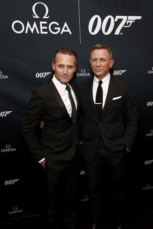 NEW YORK, NEW YORK - DECEMBER 04: Raynald Aeschlimann, President & CEO of OMEGA, and Daniel Craig attend the Omega Bond Watch Unveiling on December 04, 2019 in New York City. (Photo by Brian Ach/Getty Images for Omega)