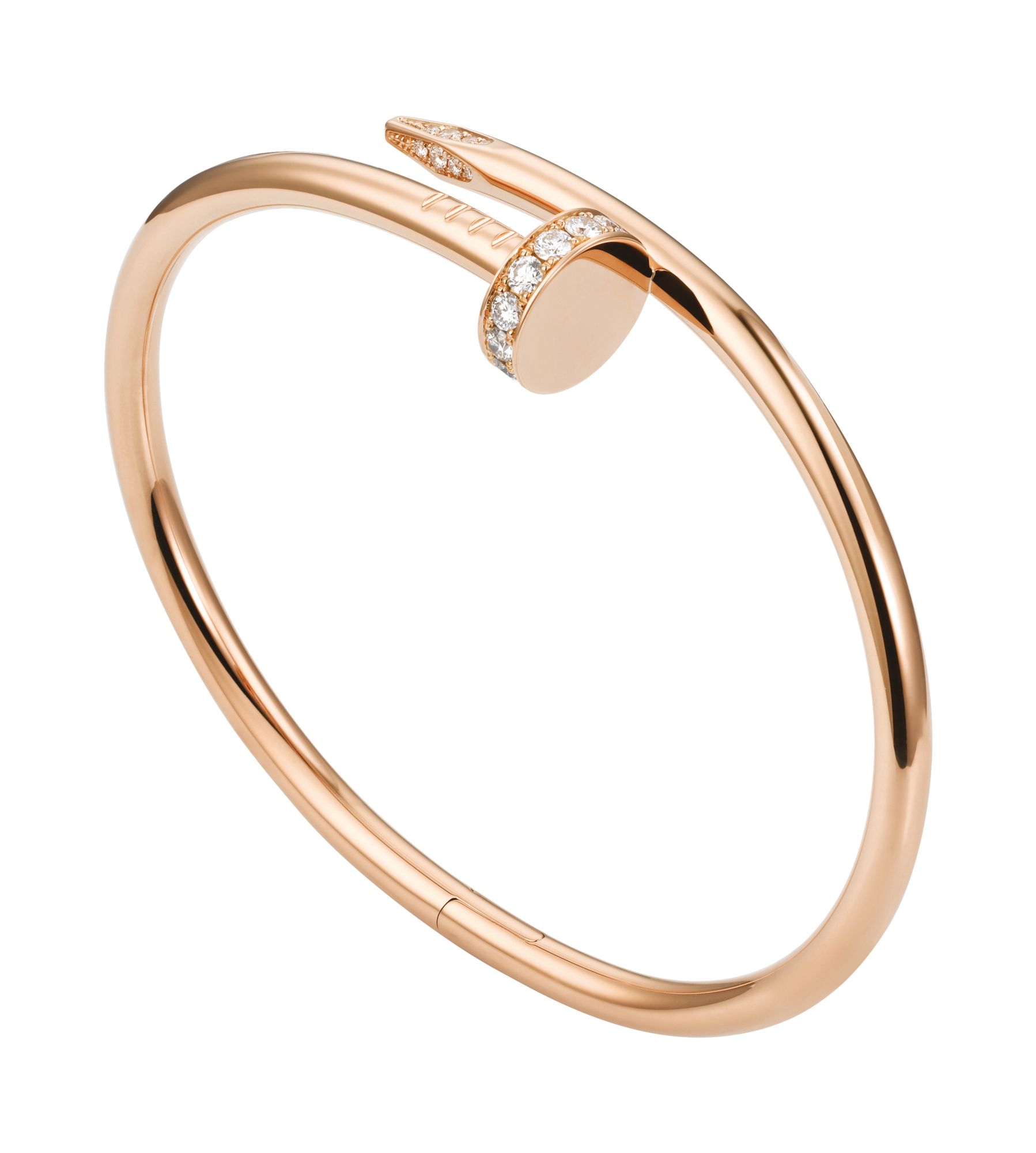 Juste un Clou bracelet in pink gold set with diamonds by Cartier