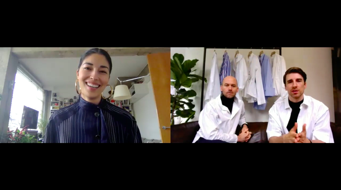 Screencap from palmer//harding's sit-down with Carolina Issa.