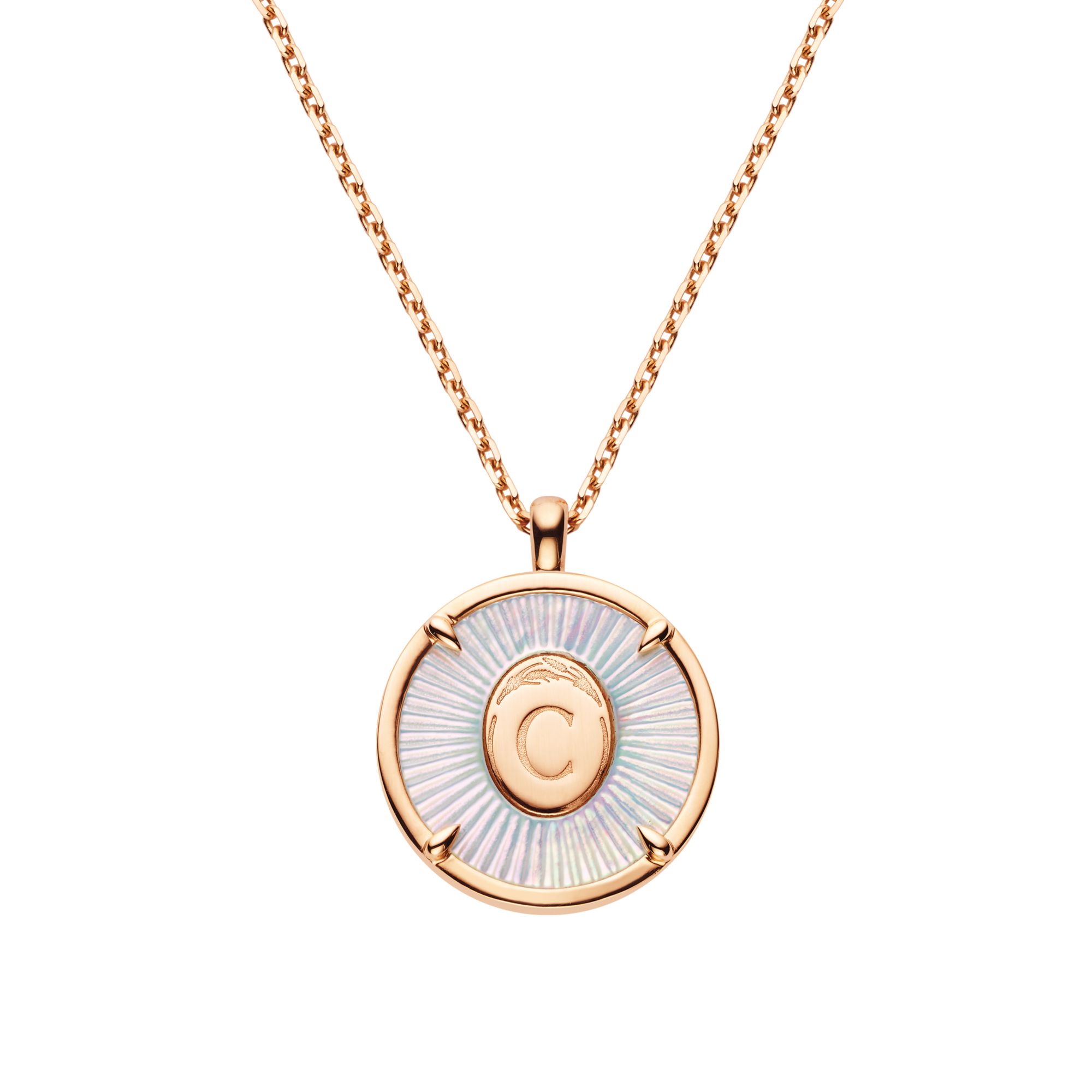 Légende de Chaumet pendant in rose gold set with mother-of-pearl by Chaumet