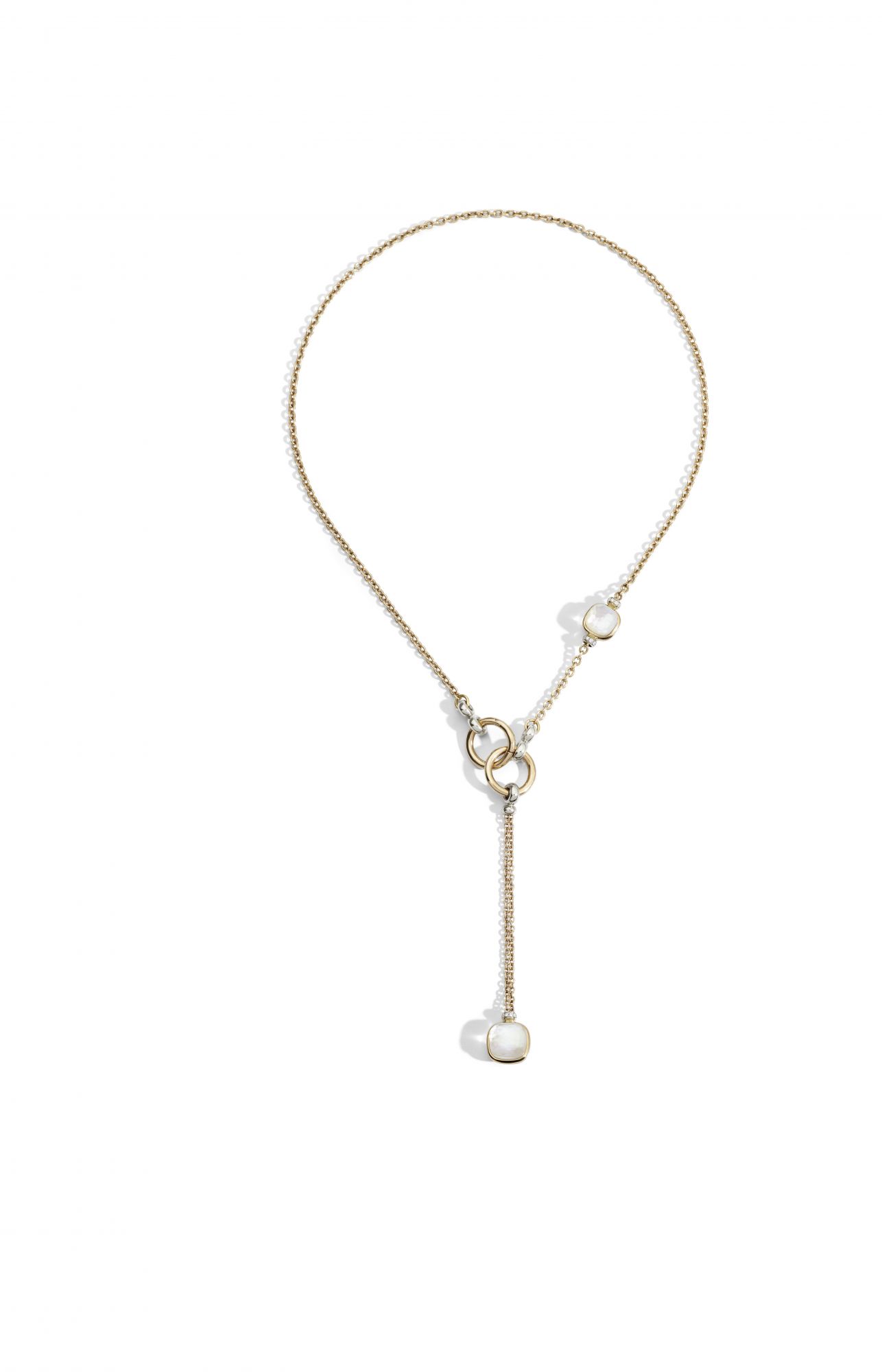 Pomellato Nudo necklace in rose and white gold set with topazes, mother-of-pearl and diamonds