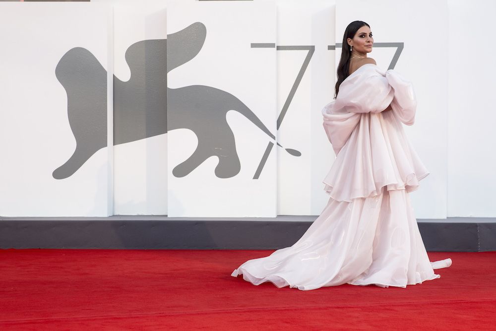 Ludovica Valli walks the red carpet ahead of the movie "The World To Come" at the 77th Venice Film Festival (Photo by Alessandra Benedetti - Corbis/Corbis via Getty Images)
