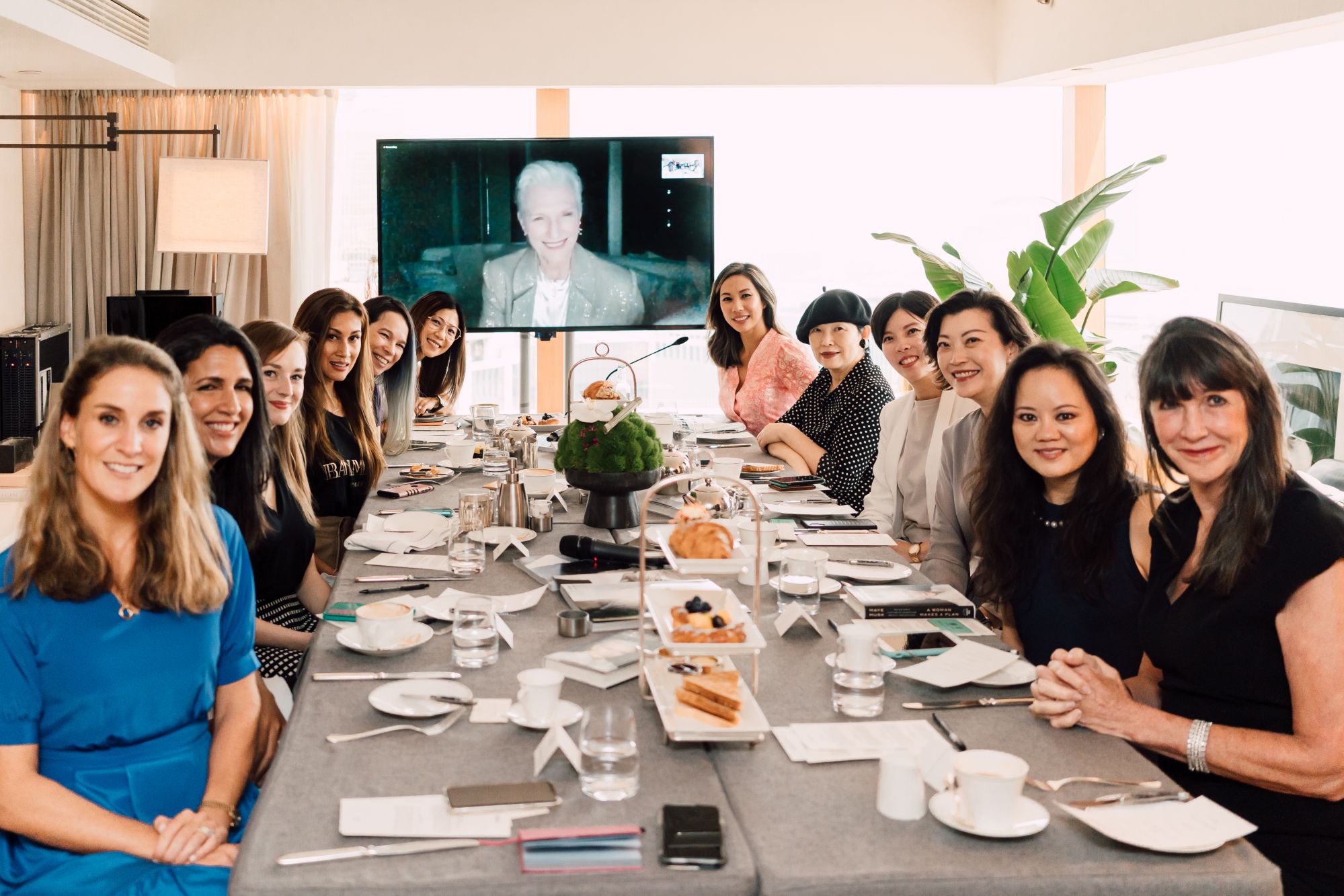 Front & Female with Maye Musk at Tatler House