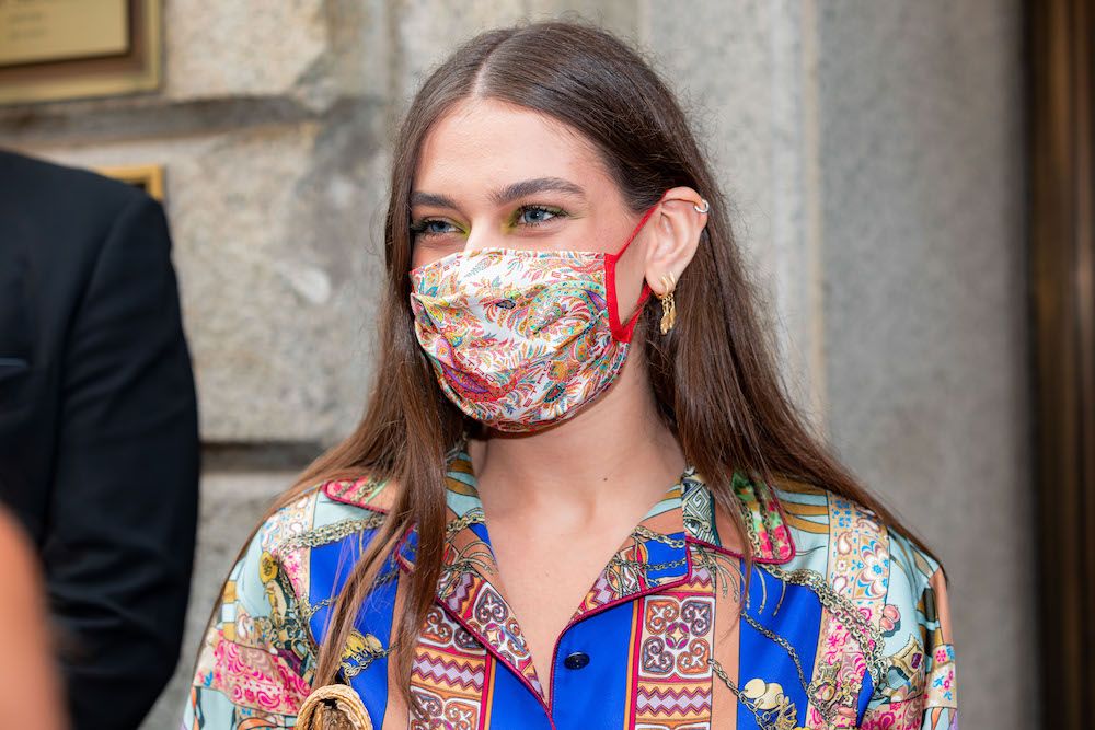 Gaia Gozzi attends the Etro fashion show during Milan Digital Fashion Week on July 15, 2020 in Milan, Italy. (Photo by Alessandro Bremec/NurPhoto)