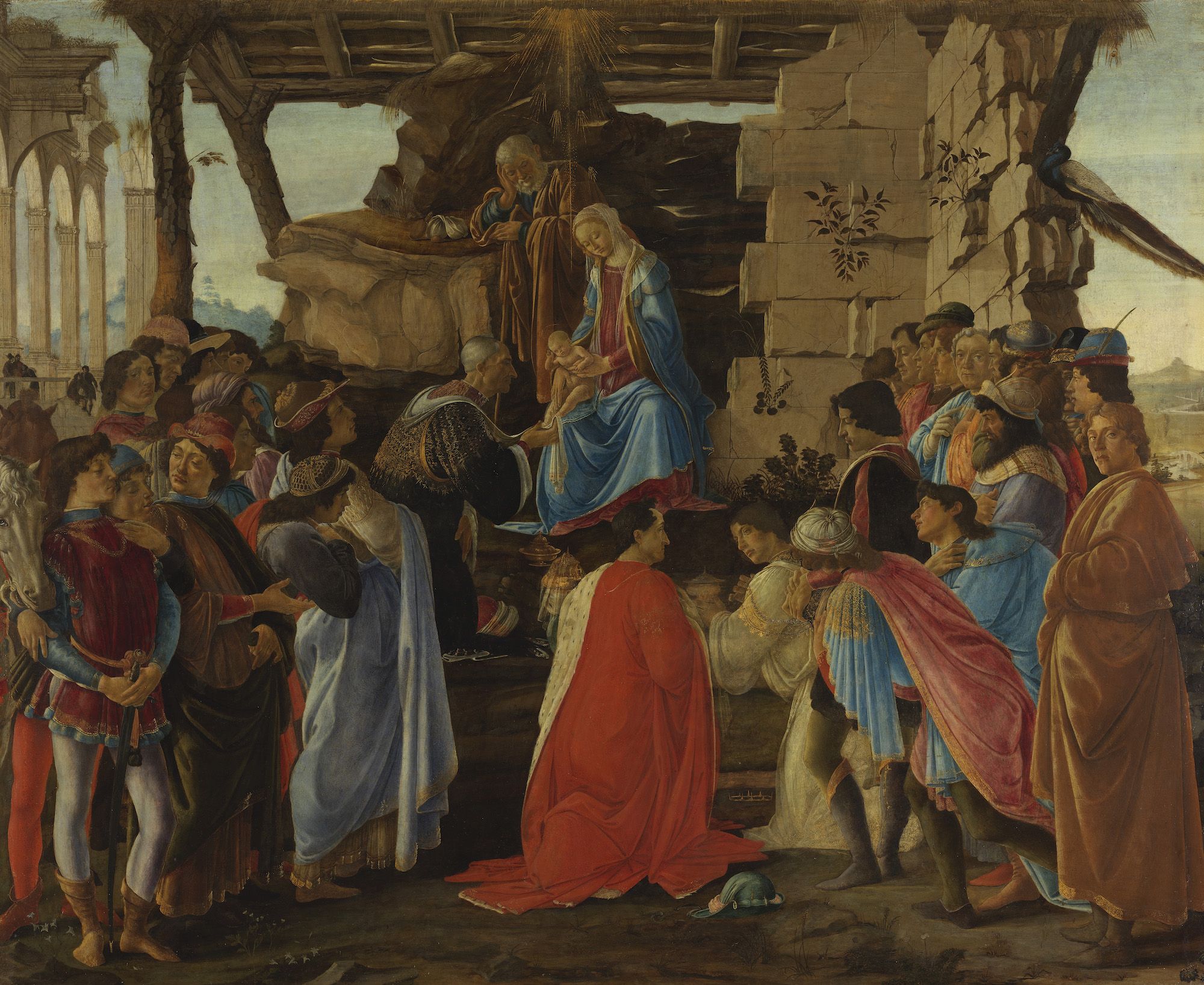 Dipinto loio su tavola. L'adorazione dei Magi Lami.
