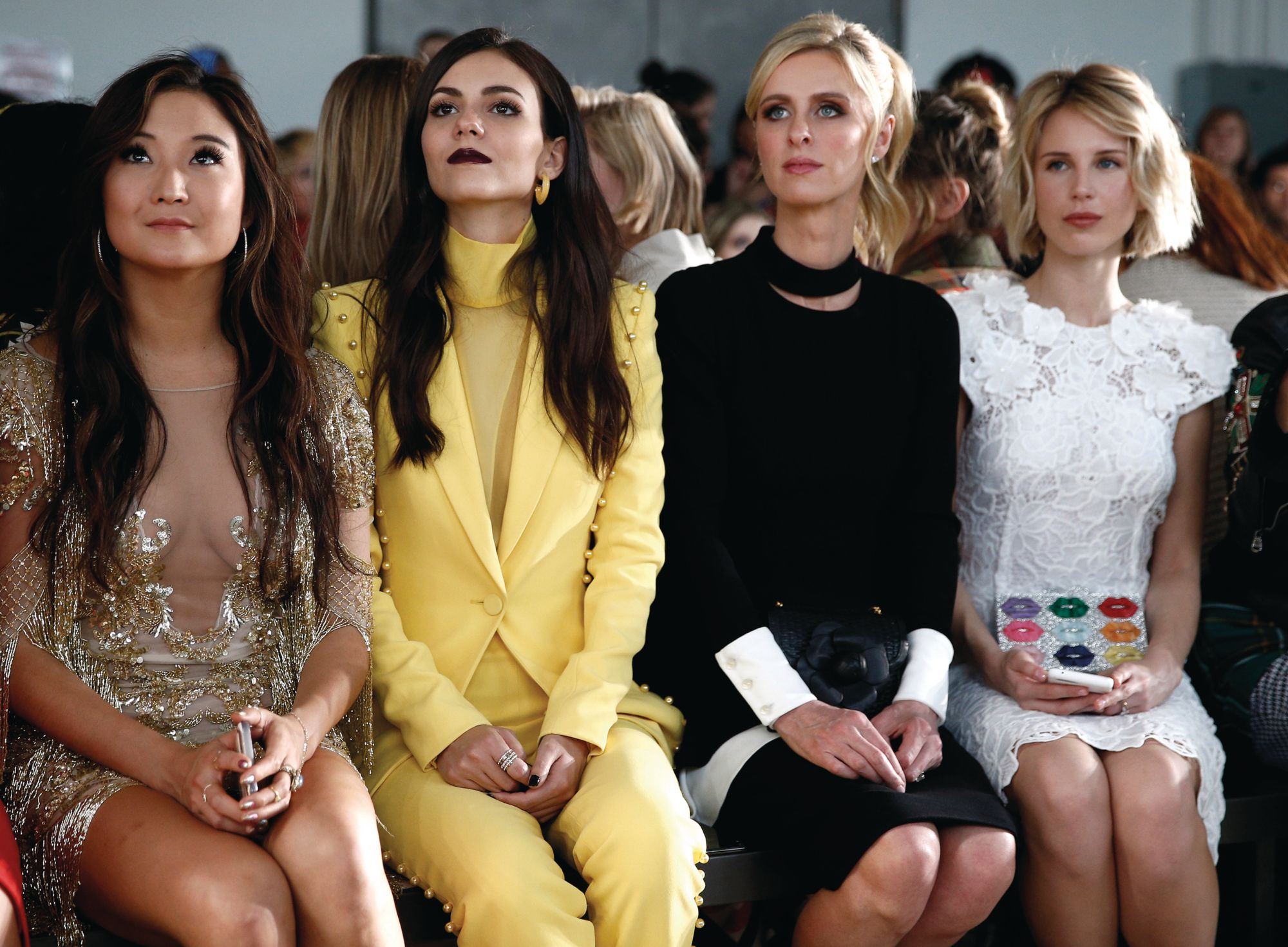 Ashely Park, Victoria Justice and Nicky Hilton at a fashion show in 2019