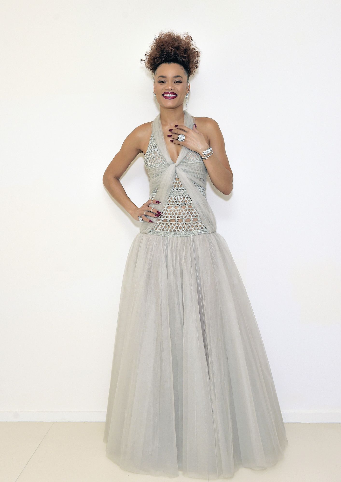 WEST HOLLYWOOD, CALIFORNIA - FEBRUARY 28: Andra Day, wearing CHANEL & CHANEL Fine Jewelry, gets ready for the Golden Globe Awards 2021 at The West Hollywood EDITION on February 28, 2021 in West Hollywood, California. (Photo by Stefanie Keenan/Getty Images for CHANEL)