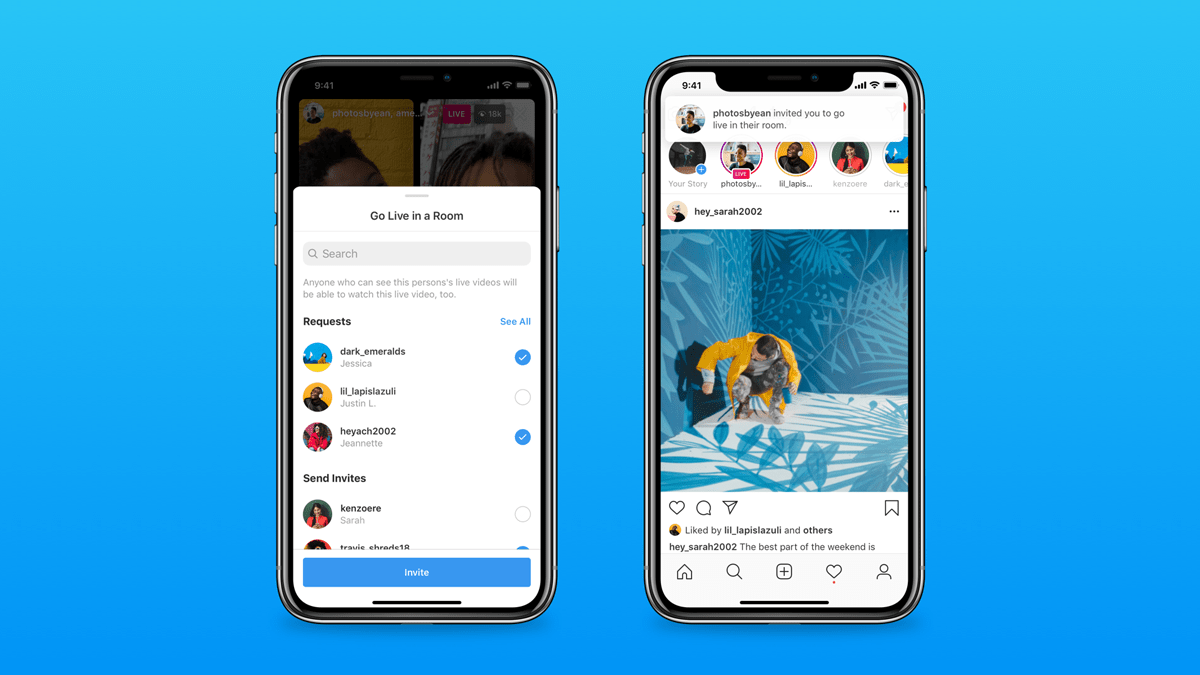 Instagram Live Rooms allow four people into a chat (photo: Courtesy)