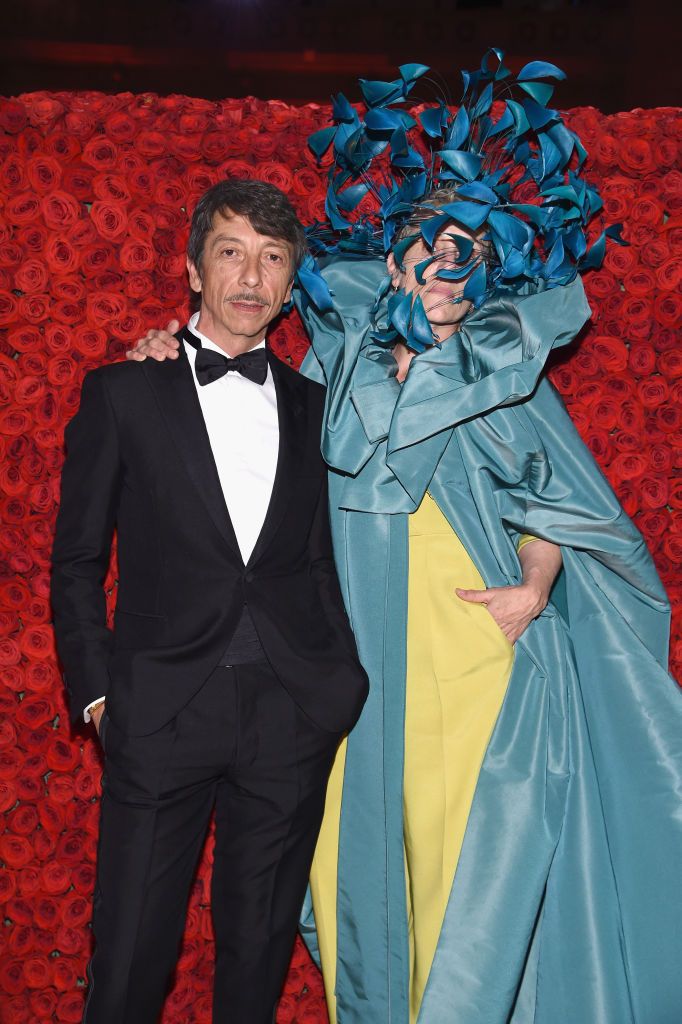 NEW YORK, NY - MAY 07: Pierpaolo Piccioli (L) and Frances McDormand attend the Heavenly Bodies: Fashion & The Catholic Imagination Costume Institute Gala at The Metropolitan Museum of Art on May 7, 2018 in New York City. (Photo by Dimitrios Kambouris/MG18/Getty Images for The Met Museum/Vogue)