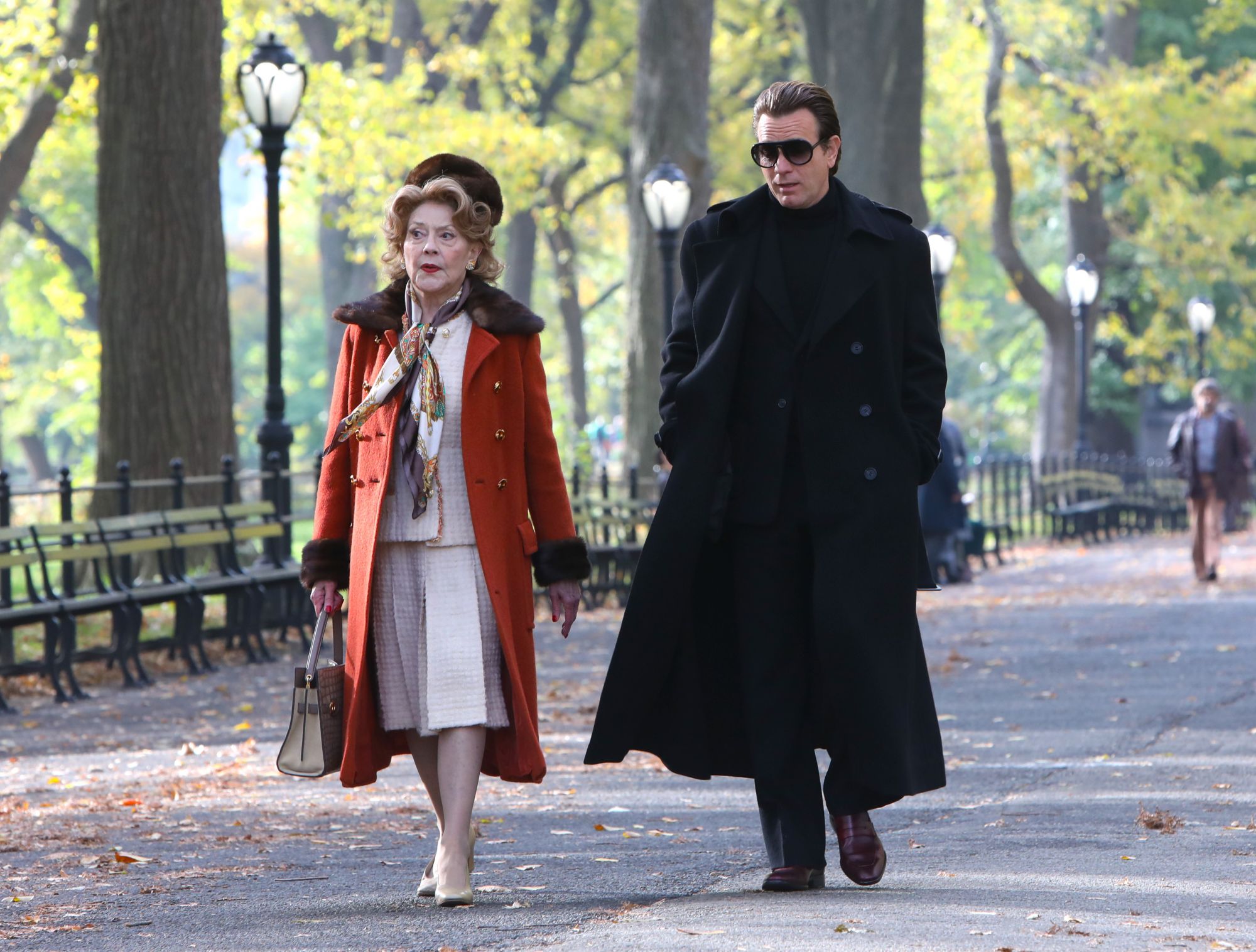 NEW YORK, NY - NOVEMBER 05: Kelly Bishop and Ewan McGregor are seen on the set of 'Simply Halston' on November 05, 2020 in New York City. (Photo by Jose Perez/Bauer-Griffin/GC Images)