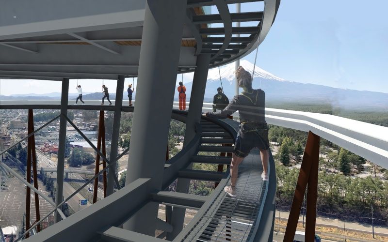 Fujiyama Sky Deck in Fuji-Q Highland Japan