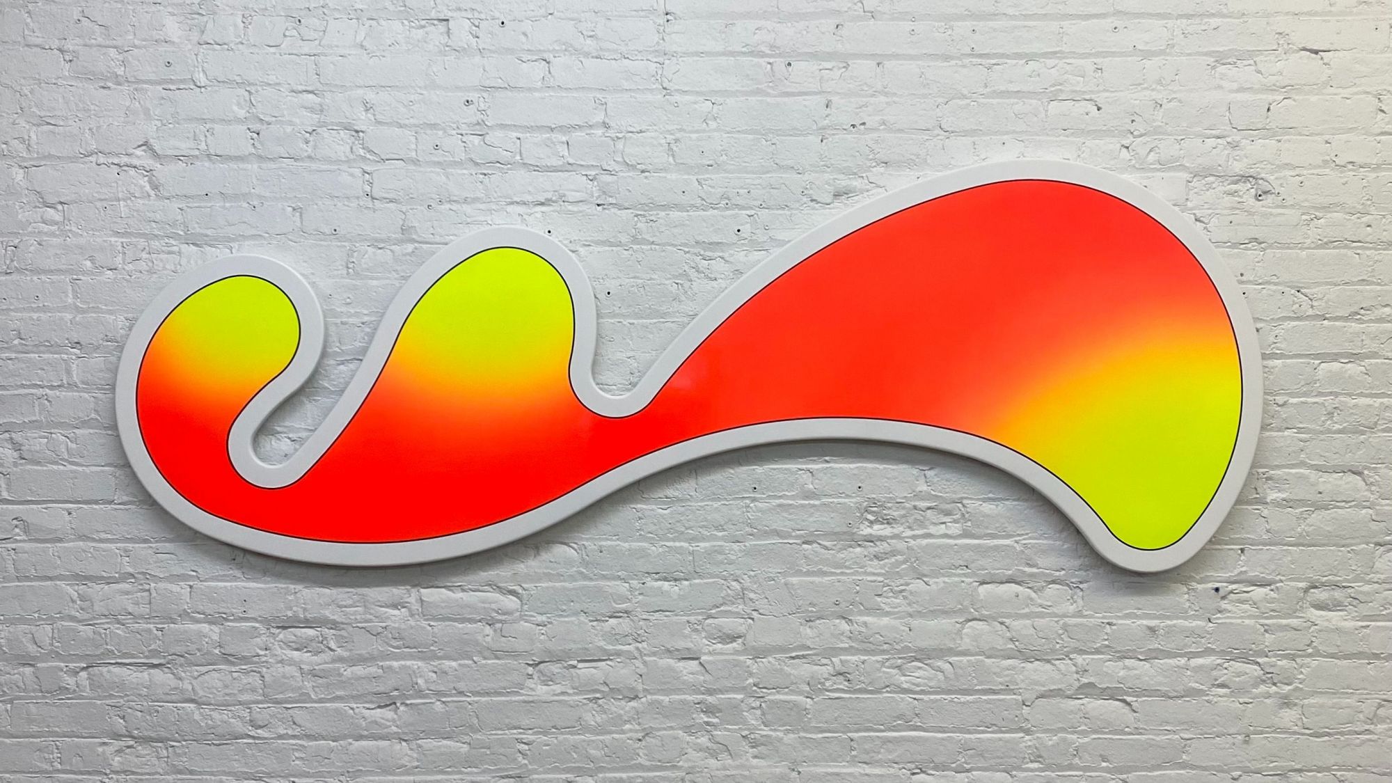 Greg Bogin, olé, 2021. Acrylic and urethane on canvas. 78.7 x 217.2 cm. 31 x 85 ½ x 2 in. (Courtesy of the artist and Over the Influence. Photo: the artist)