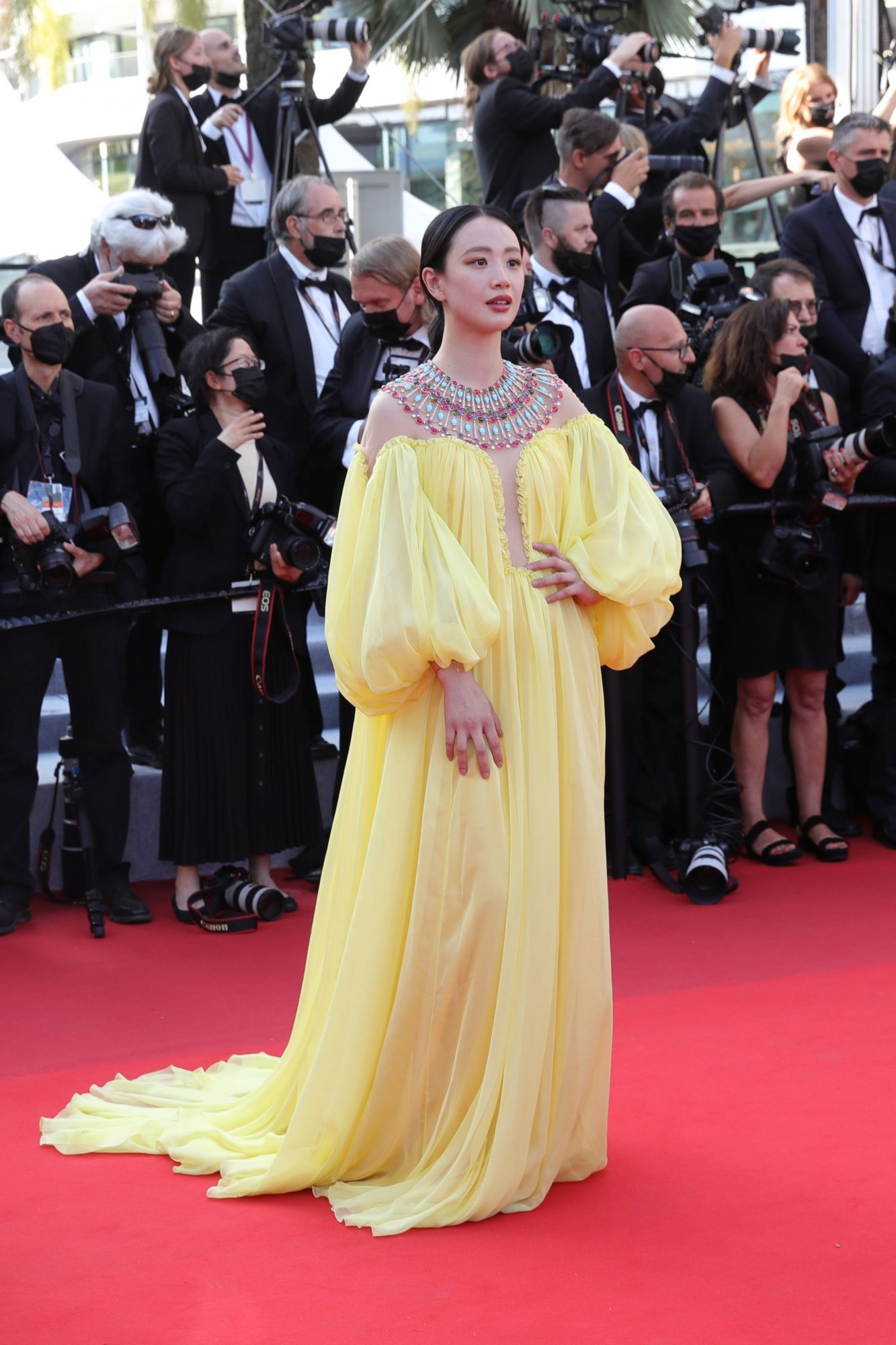 CANNES, FRANCE - JULY 06: Meng Li attends the "Annette" screening and opening ceremony during the 74th annual Cannes Film Festival on July 06, 2021 in Cannes, France. (Photo by Vittorio Zunino Celotto/Getty Images for Kering)