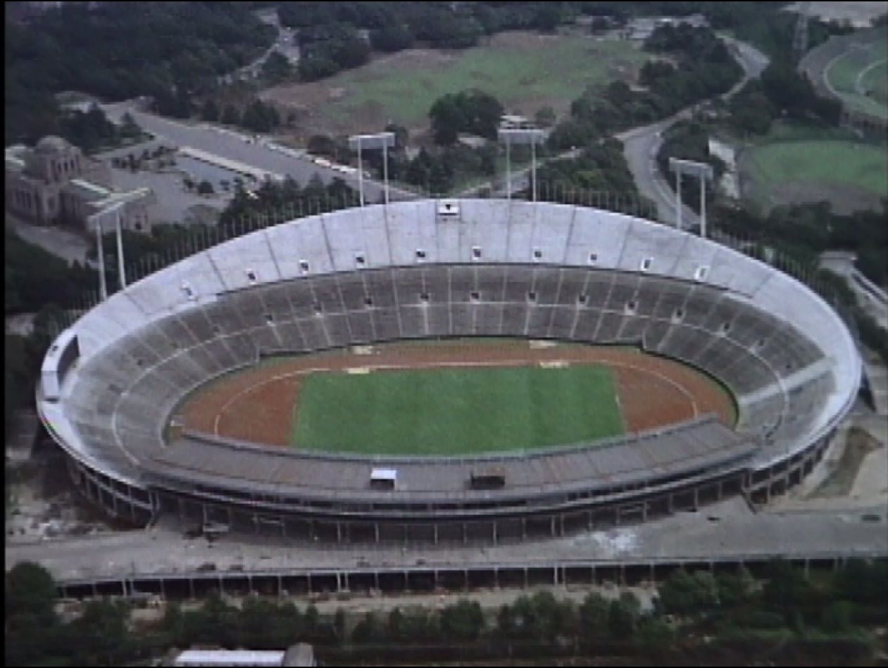 The former National Stadium in Tokyo, pictured in The Olympic Road - Tokyo 1964