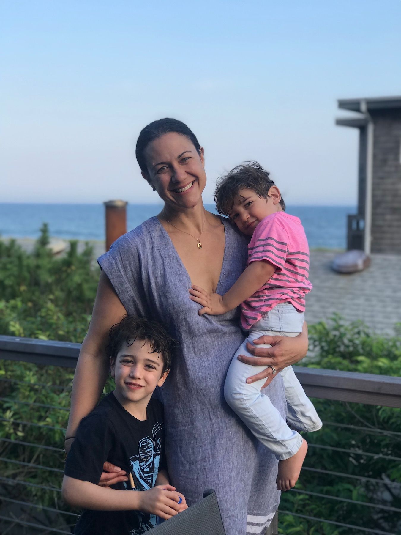 Gina Hamadey, author of I Want to Thank You about gratitude letters, with her two sons