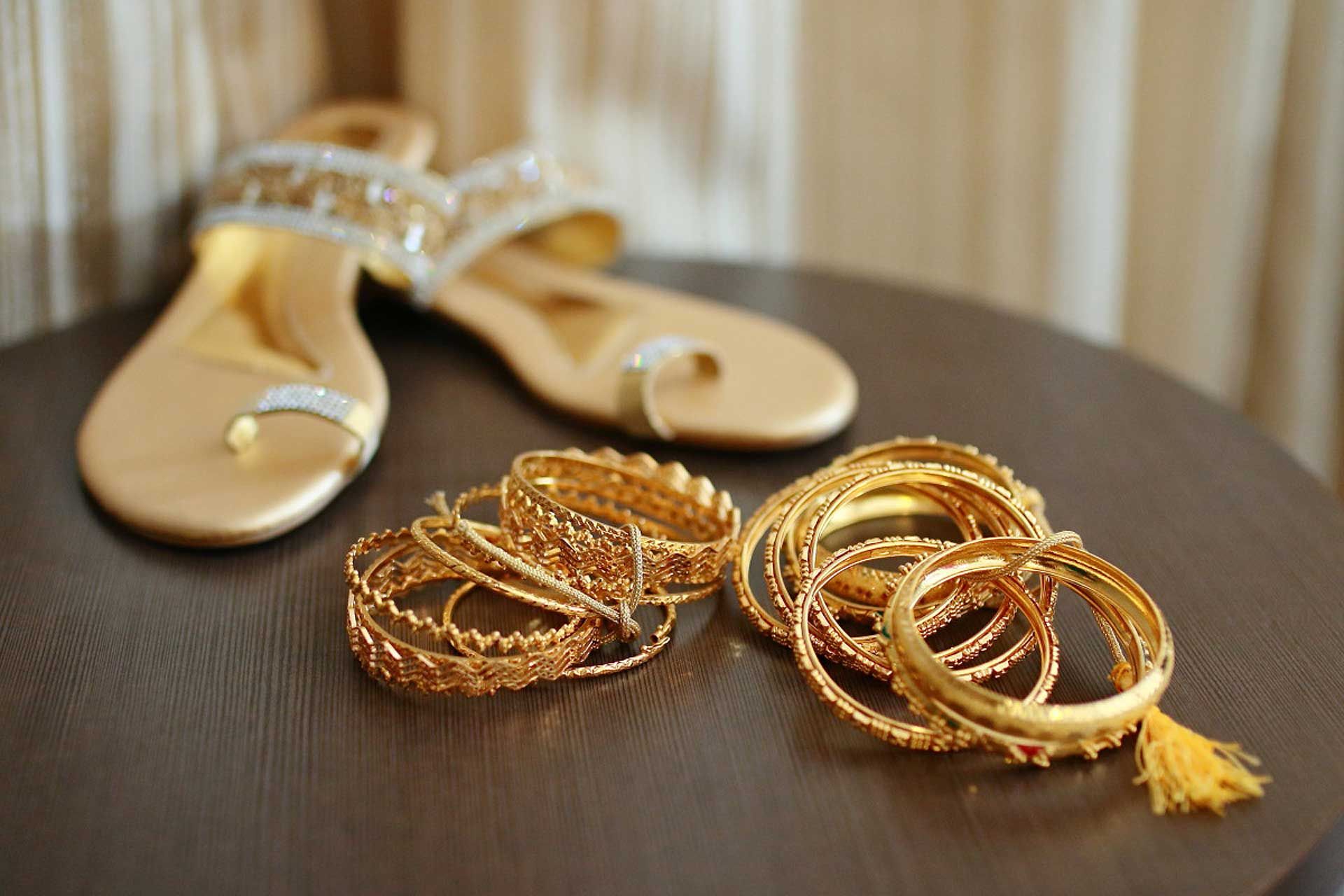 Gold accessories and embellishments were in abundance at the traditional Indian reception in Klang.