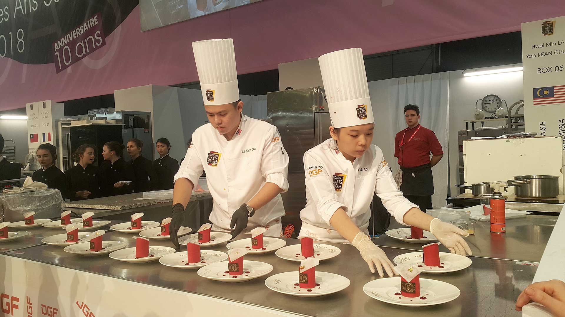 Yap Kean Chuan and Lau Hwei Min at Mondial des Arts Sucrés in Paris in February 2018.