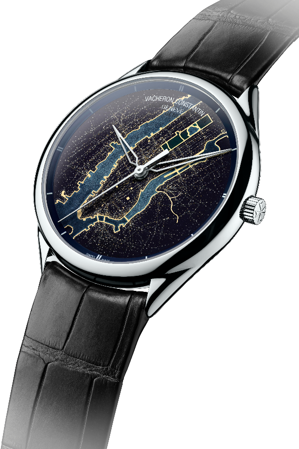 Métiers d’Art Villes Lumières with champleve enamel depicting New York at night (Photo: Vacheron Constantin)