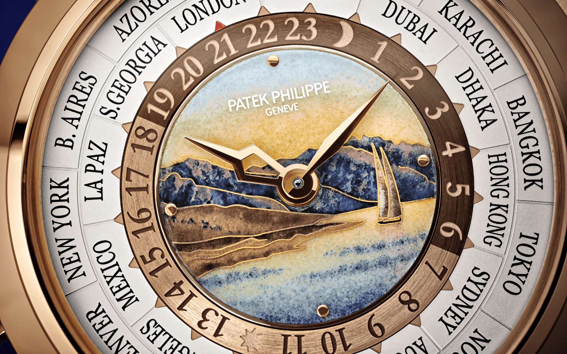 Patek Philippe Ref. 5531R World Time Minute Repeater with cloissone enamel of Lavaux wine region (Photo: Patek Philippe)