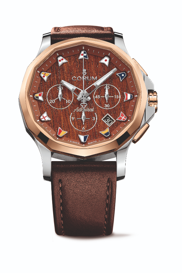 Admiral Legend 42 Chronograph with brown teak wood dial (Photo: Corum)
