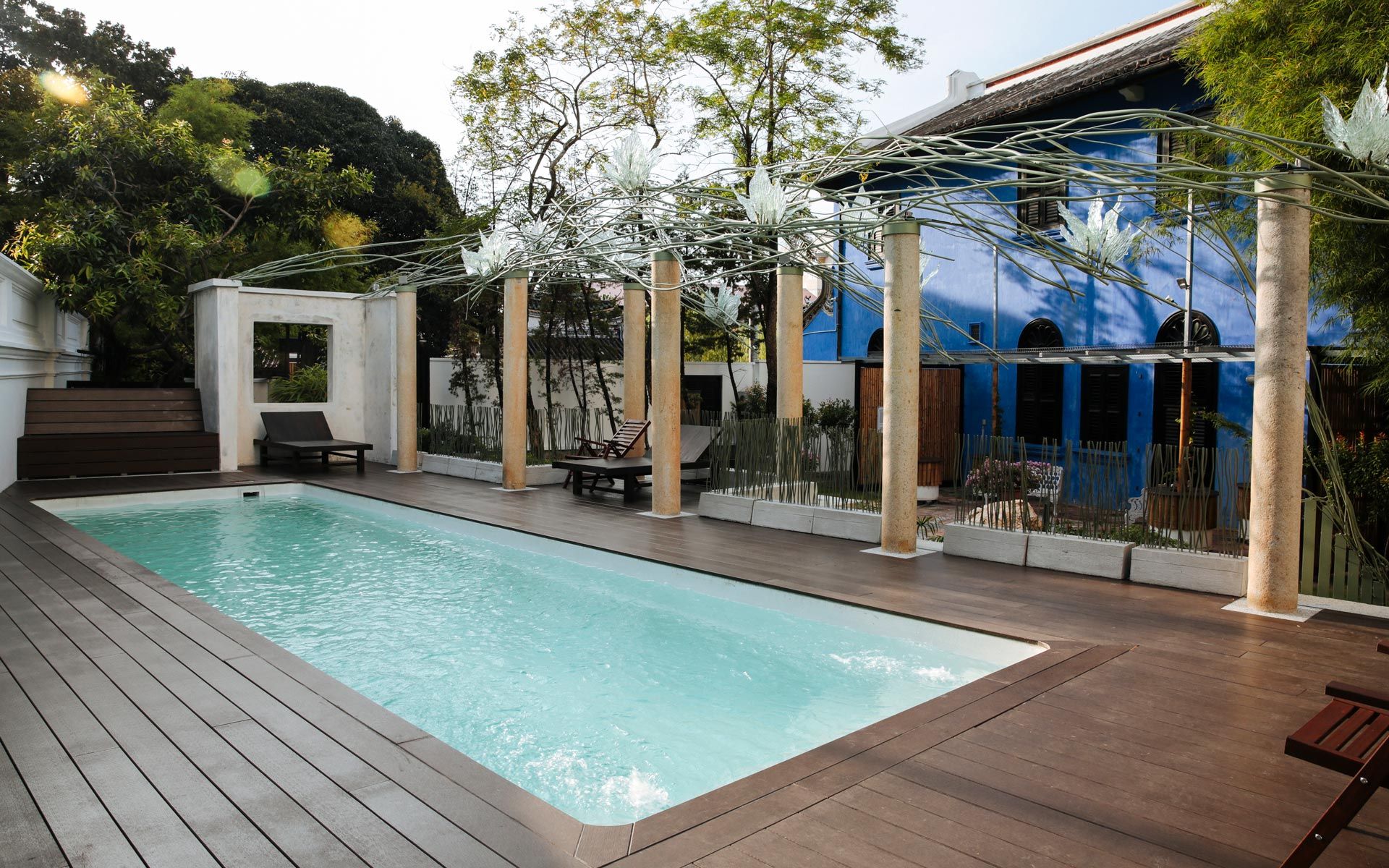 The swimming pool at the Cheong Fatt Tze Mansion.