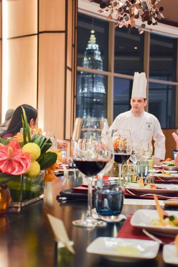 Chef Alexander Waschl walking us through the evening repast.