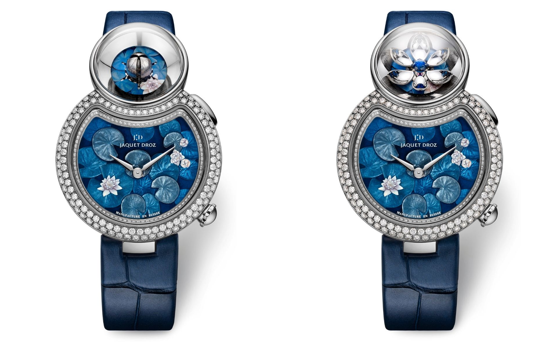 Closed petals (left); in full bloom (Photo: Jaquet Droz)