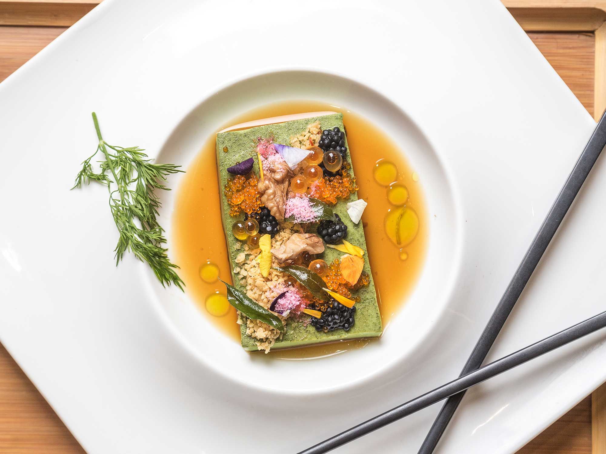 Flower Pillow at Yü by Ruyi. Photo: Khairul Imran / Malaysia Tatler