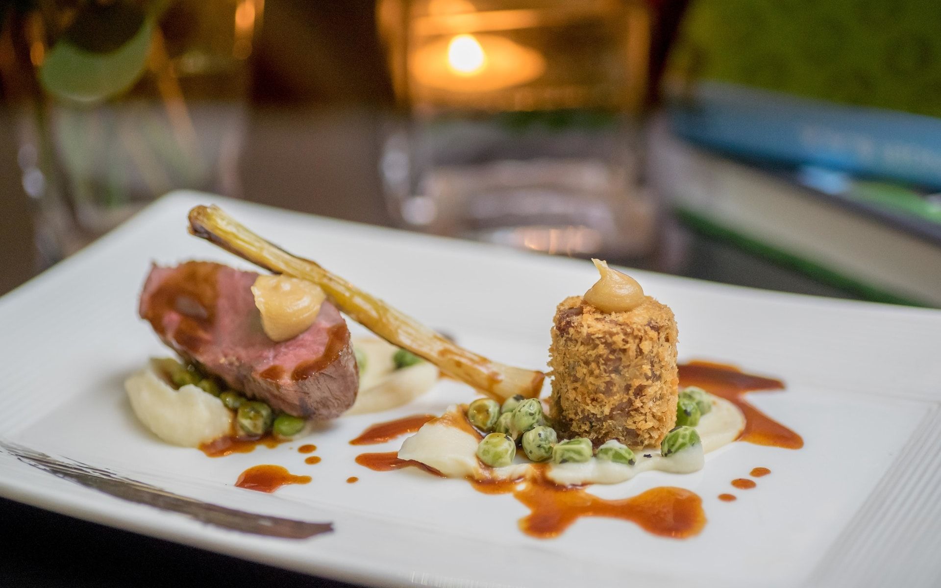 A British classic: free range lamb rump with braised shoulder croquette