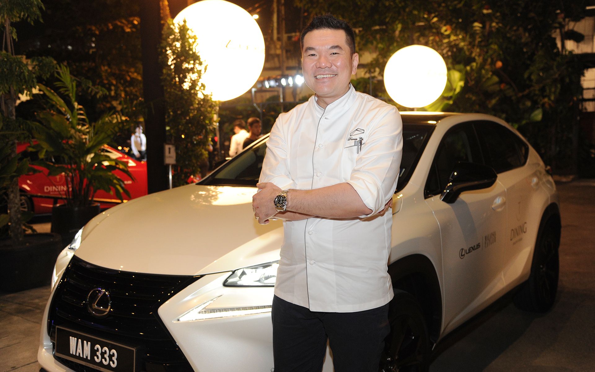 Chef Darren Chin arrived via Lexus chauffeur