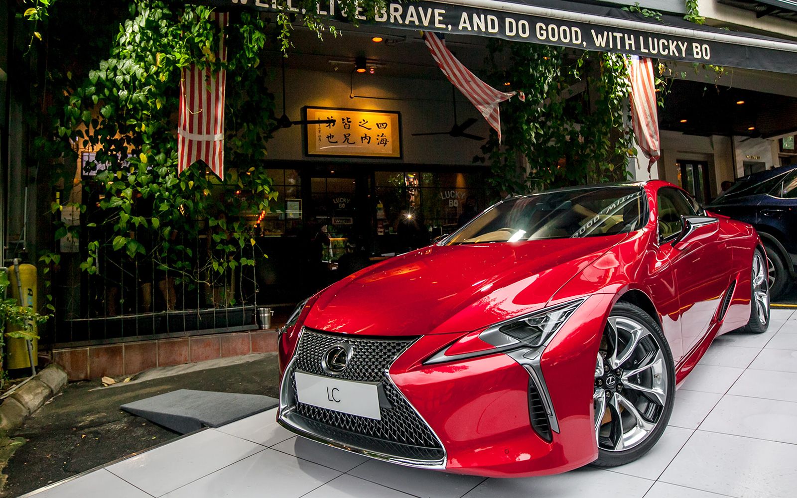 The Lexus LC 500 greeted guests out front