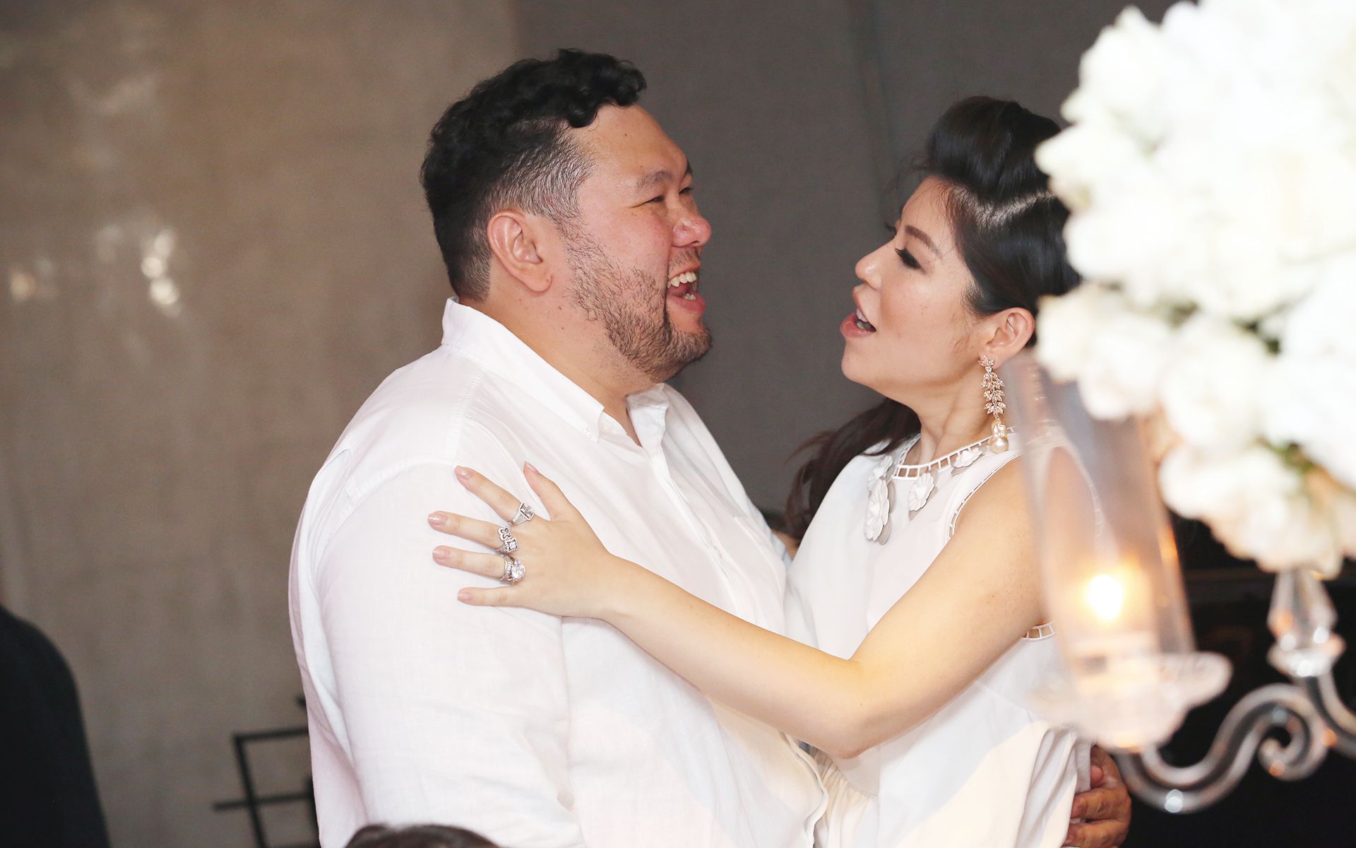 It's in those loving glances and gentle touches. Full on PDA at Liz's 30th birthday party earlier this year