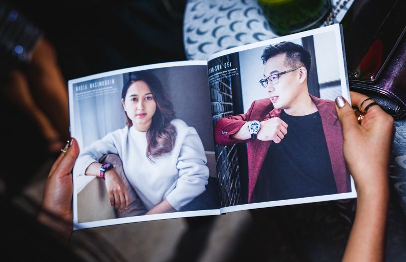 Nadia Nasimuddin and John-Son Oei, as they appear in their Hublot feature in the Generation T booklet.