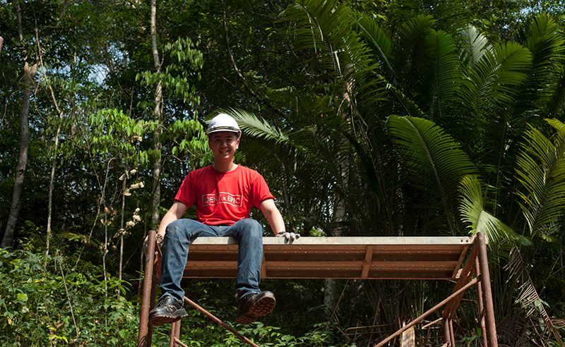 William Sin enjoying the view from above.