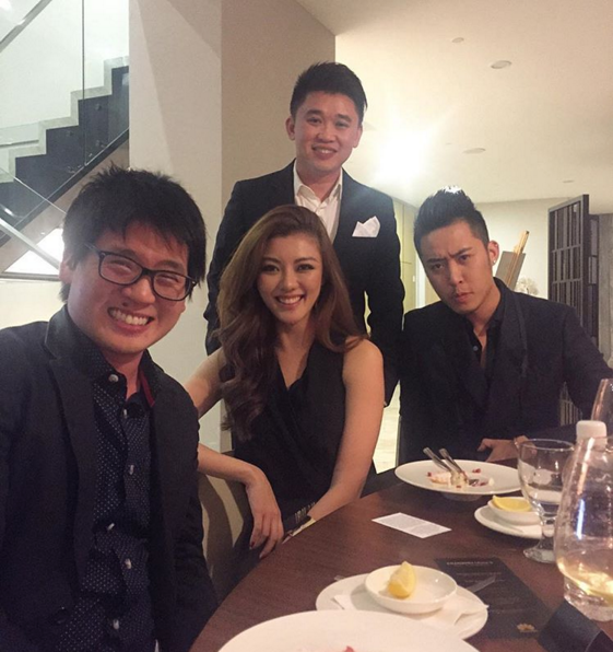 Carey Ng was at an evening soiree with some familiar faces. (Photo: @careyons)