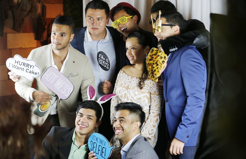 Guests were invited to have their pictures taken with her at a special photo booth stand, before they were ushered to their seats.