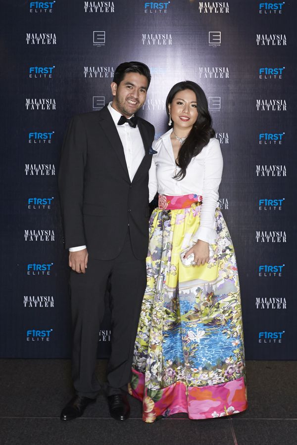 Shazy Noorazman in Lord's Tailor and Nadia Anwar Tan in Emporio Armani