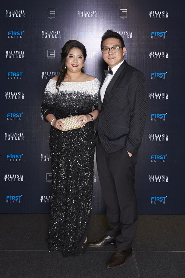 Yap Ai Leen in Elie Saab and Foo Ken Vin
