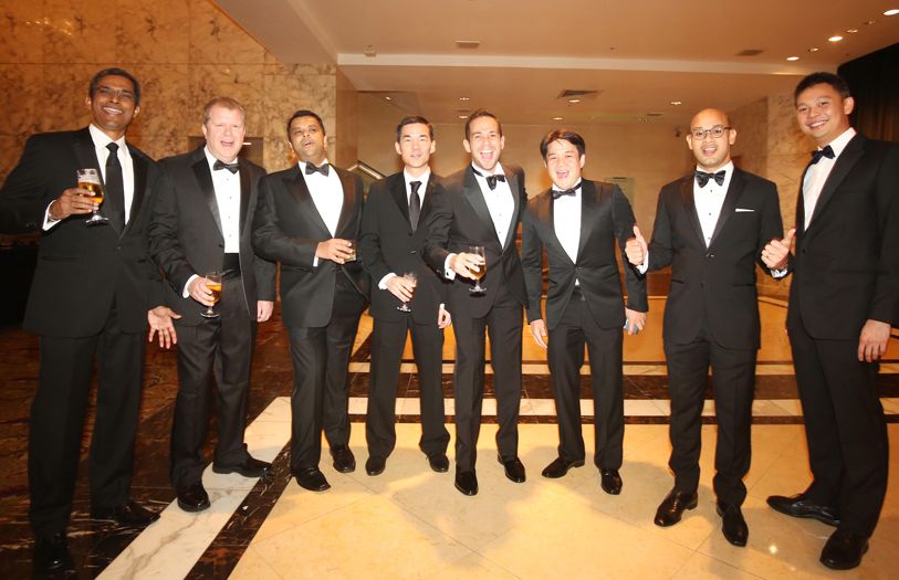 The groomsmen looked dapper in their suits