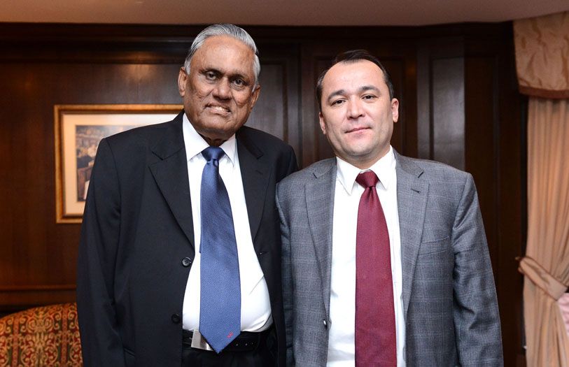 Mr S Radhakrishnan and ambassador of Uzbekistan, HE Murad Askarov
